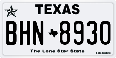 TX license plate BHN8930