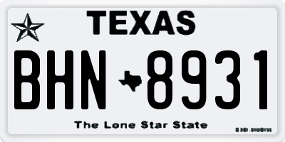 TX license plate BHN8931