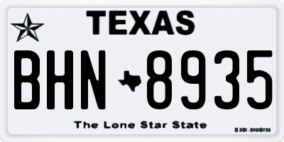 TX license plate BHN8935