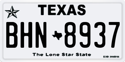 TX license plate BHN8937