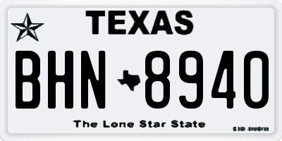 TX license plate BHN8940