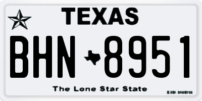 TX license plate BHN8951