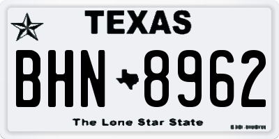 TX license plate BHN8962