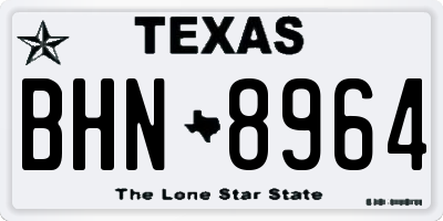TX license plate BHN8964