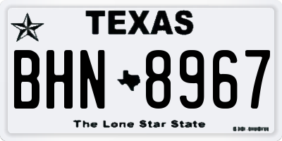 TX license plate BHN8967