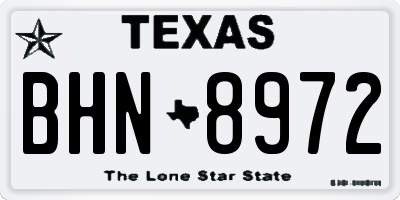 TX license plate BHN8972