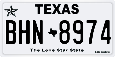 TX license plate BHN8974