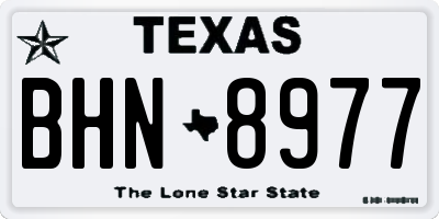 TX license plate BHN8977