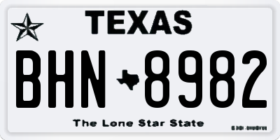 TX license plate BHN8982