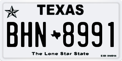 TX license plate BHN8991