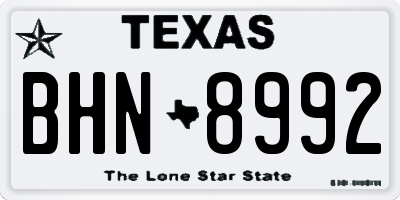 TX license plate BHN8992