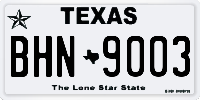 TX license plate BHN9003
