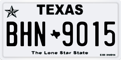 TX license plate BHN9015