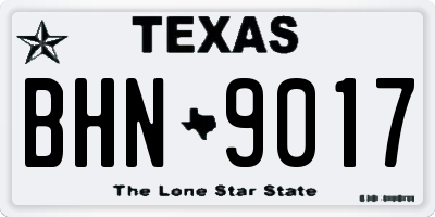 TX license plate BHN9017
