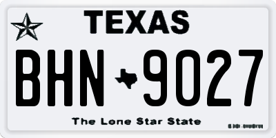 TX license plate BHN9027