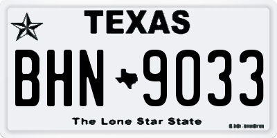 TX license plate BHN9033