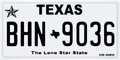 TX license plate BHN9036