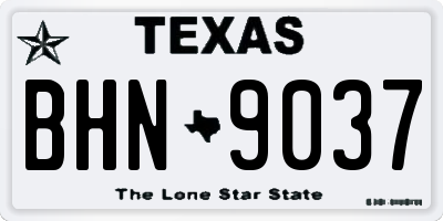 TX license plate BHN9037