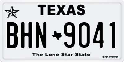 TX license plate BHN9041