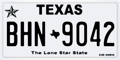TX license plate BHN9042