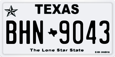 TX license plate BHN9043