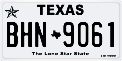 TX license plate BHN9061
