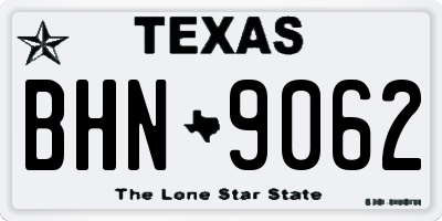 TX license plate BHN9062