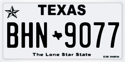 TX license plate BHN9077