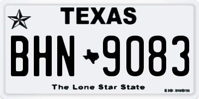TX license plate BHN9083