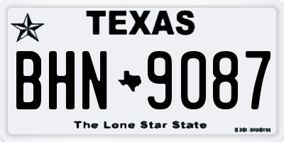 TX license plate BHN9087