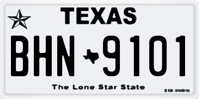 TX license plate BHN9101
