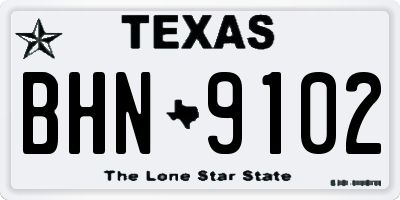 TX license plate BHN9102