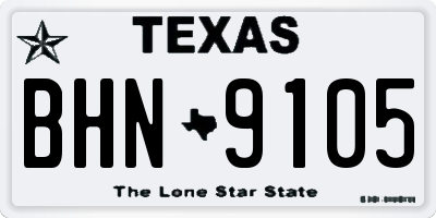 TX license plate BHN9105