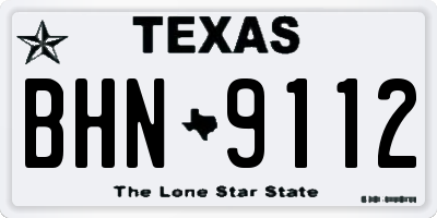 TX license plate BHN9112