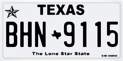 TX license plate BHN9115