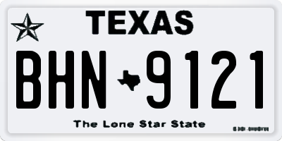 TX license plate BHN9121