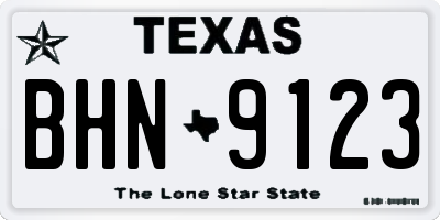 TX license plate BHN9123