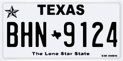 TX license plate BHN9124