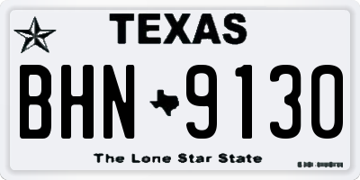 TX license plate BHN9130