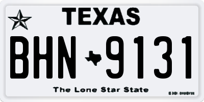 TX license plate BHN9131