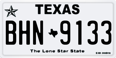 TX license plate BHN9133