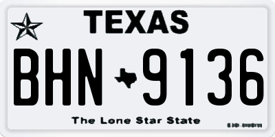 TX license plate BHN9136