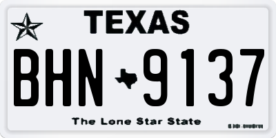 TX license plate BHN9137