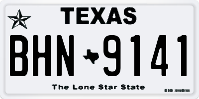 TX license plate BHN9141