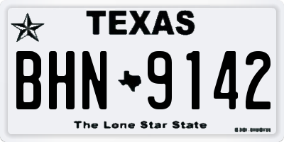 TX license plate BHN9142