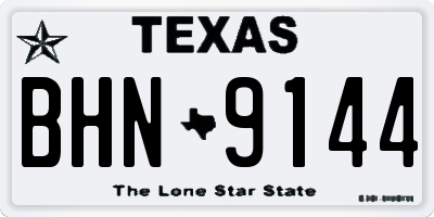 TX license plate BHN9144