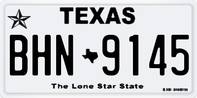 TX license plate BHN9145