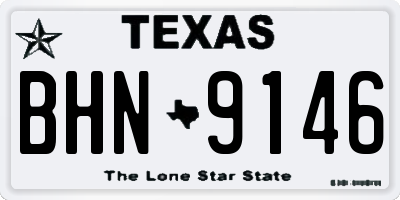 TX license plate BHN9146