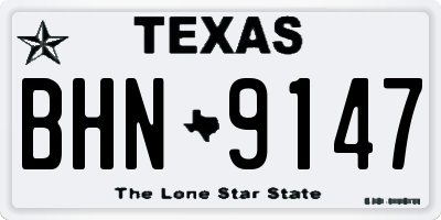 TX license plate BHN9147