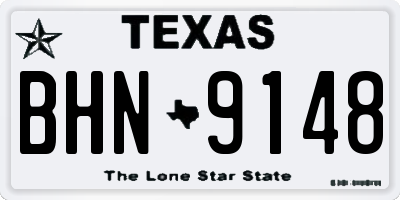 TX license plate BHN9148